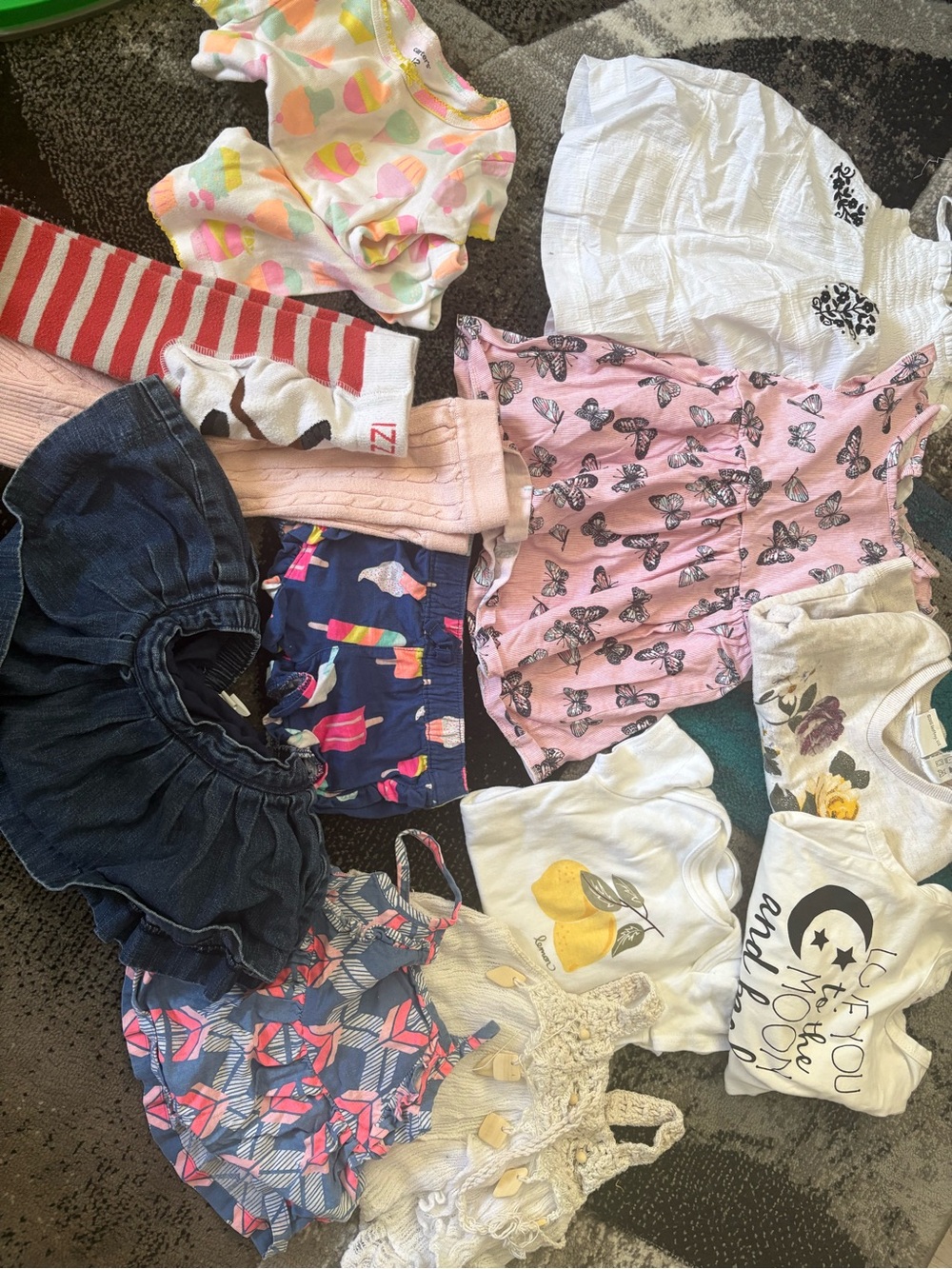 Mixed Baby/Toddler Clothing Bundle - Pink, Navy, White, Yellow